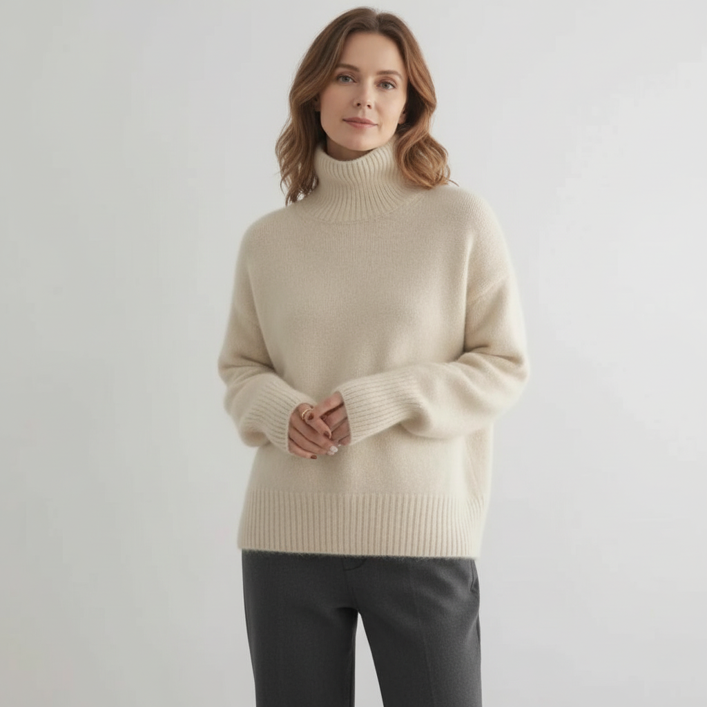 Marchao - Warmer Rollkragen Pullover Mit Hohem Kragen