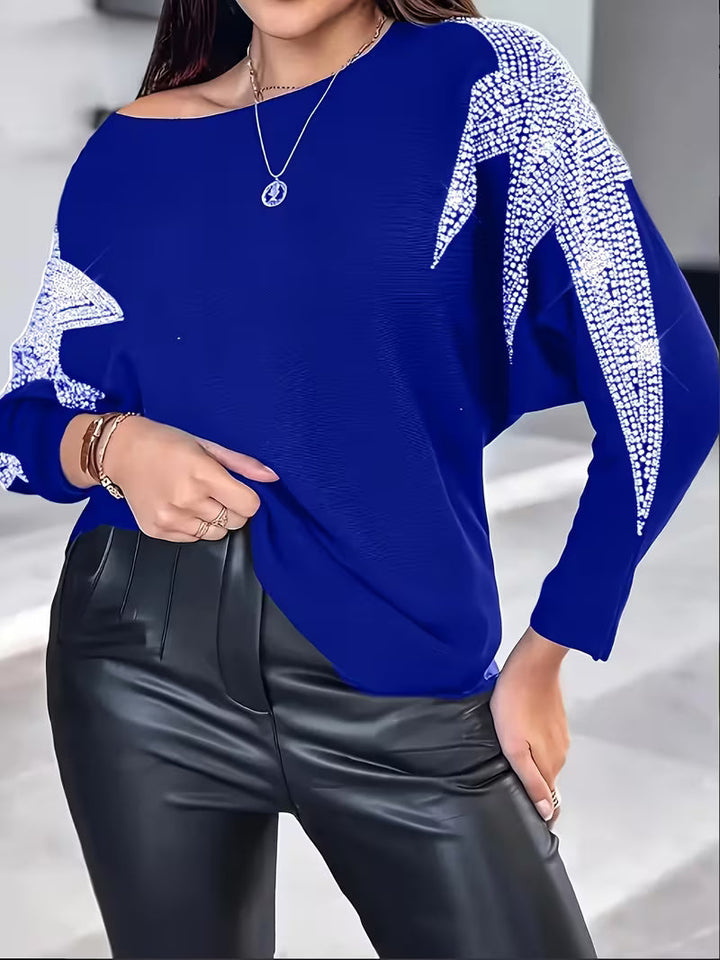 Bernardino - Eleganter Langarm Pullover Mit Sternen Drucken