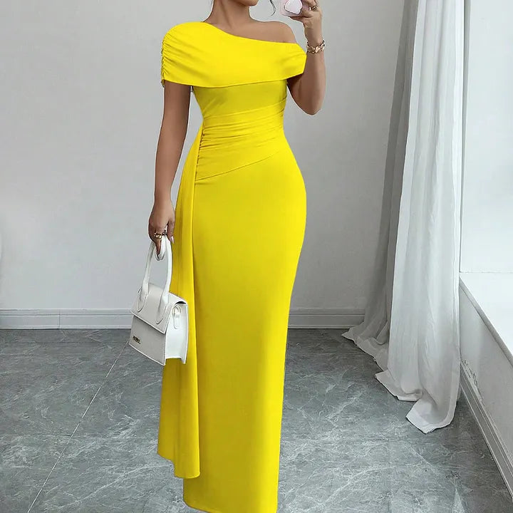 Lisete - Elegantes Ein-Schulter-Ausschnitt  Maxikleid