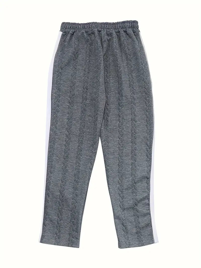 Jonass – Gestrickte Hose Mit Weitem Bein Und Seitlichen Knöpfen
