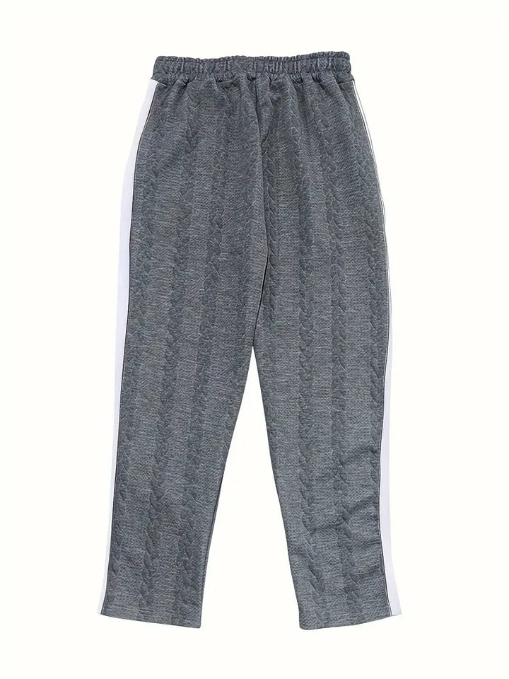 Jonass – Gestrickte Hose Mit Weitem Bein Und Seitlichen Knöpfen