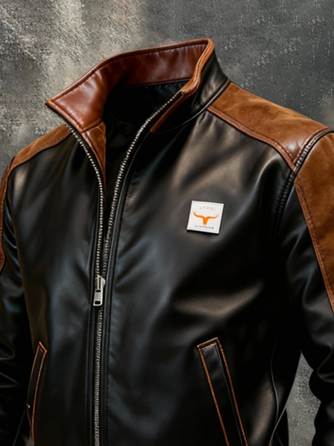 Bjorn – Vintage Leder Jacke Im Patchwork Stil