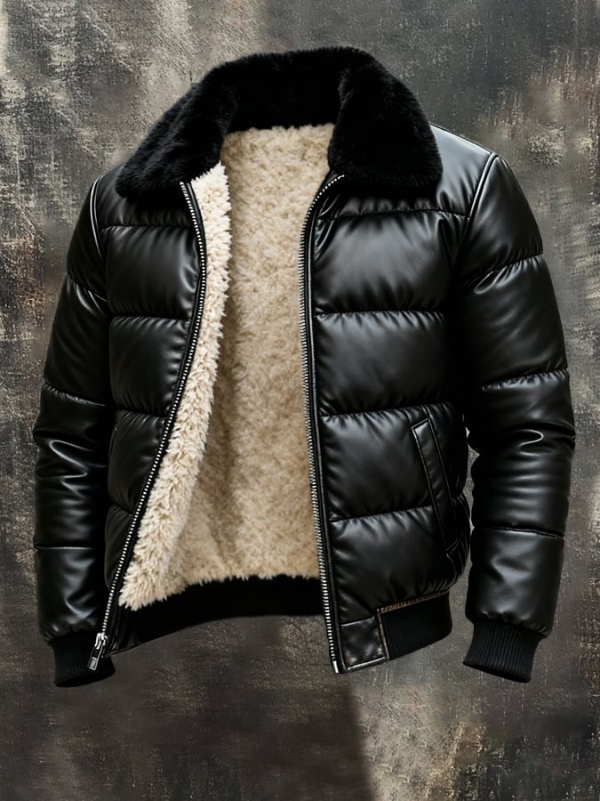 Cristian – Weiche Leder Jacke Mit Pelzkragen