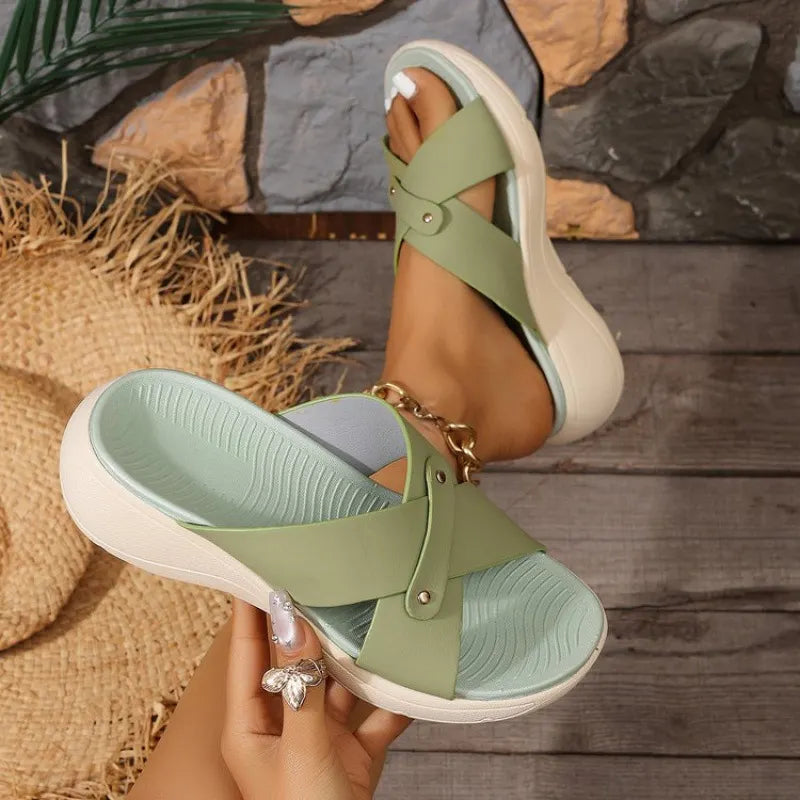 Quessia - Leichte Sommer Sandalen Mit Keilabsatz