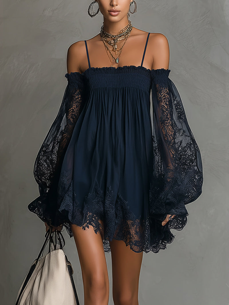 Charity – Schulterfreies Spitzenkleid