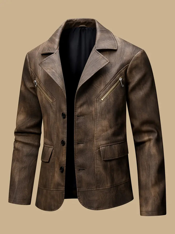 Julien – Leder Jacke Mit Lokomotiv Kragen
