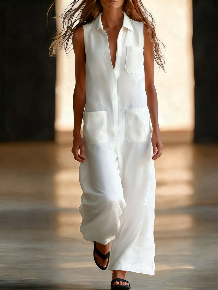 Kristiana - Lässiger Overall Mit Weitem Bein Und Tasche