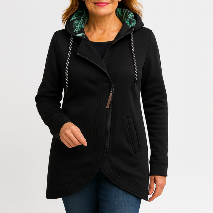 Kristanna – Winter Mantel Mit Asymmetrischem Reißverschluss