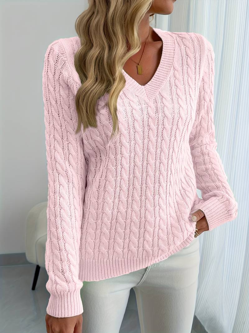 Zivah - Stylischer Gerippter Pullover Mit V-Ausschnitt