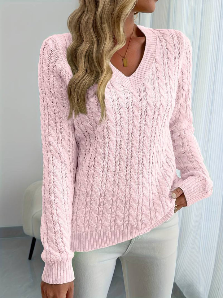 Zivah - Stylischer Gerippter Pullover Mit V-Ausschnitt