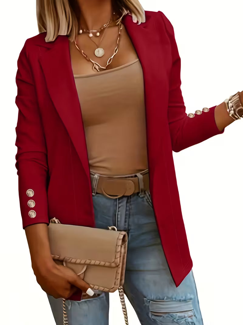 Nikia – Langärmeliger Blazer Mit Zierknöpfen