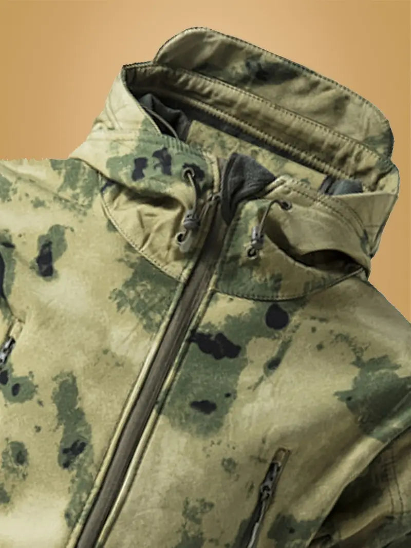 Mikel - Army Mantel Mit Hohem Kragen Und Kapuze