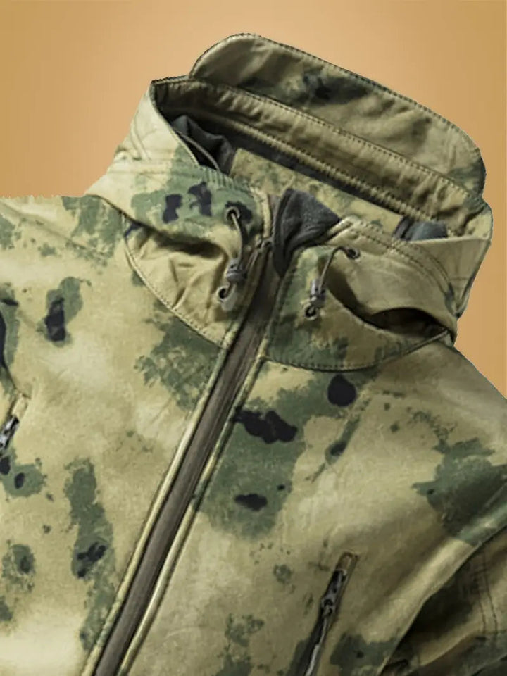Mikel - Army Mantel Mit Hohem Kragen Und Kapuze