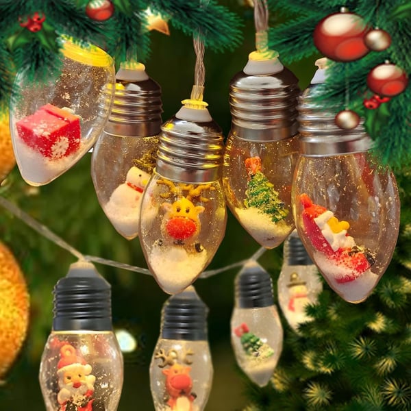 VintageGlow – Vintage-Weihnachtsdekoration, LED-Birnen Lichterketten