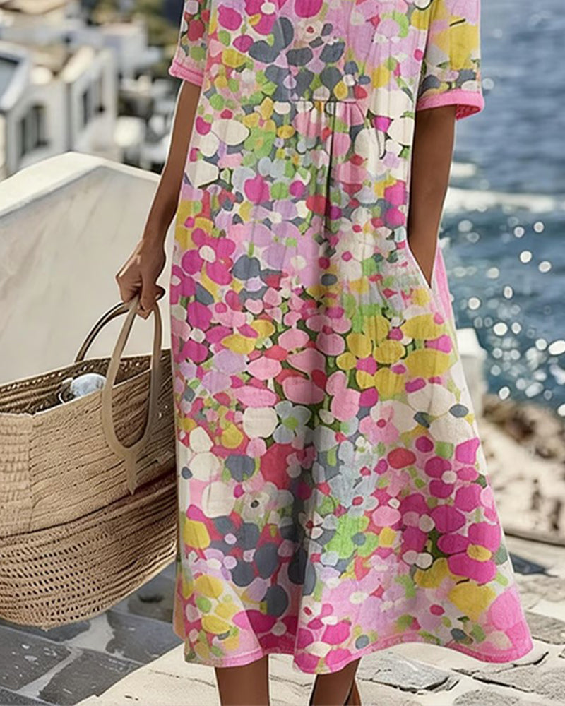 Sivena – Elegantes, Locker Sitzendes Kleid Mit Drucken