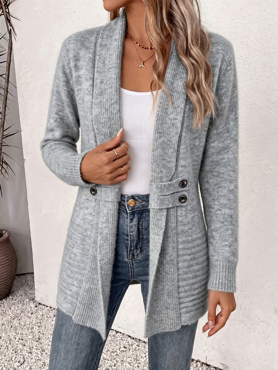 Linsey - Elegant Cardigan With Open Front