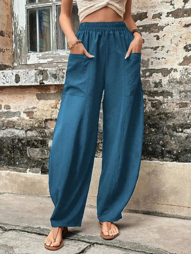 Salomee - Elastische lockere Hose mit Taschen