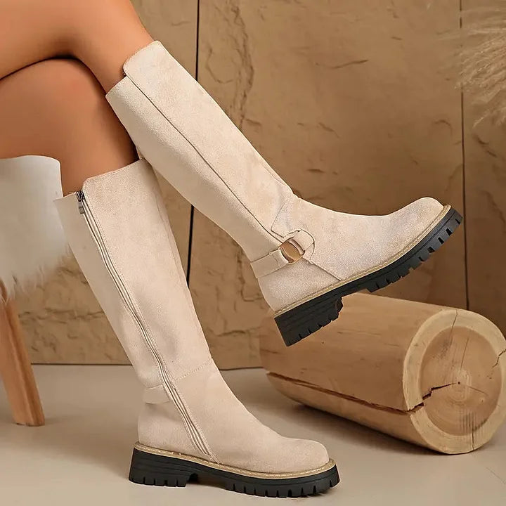 Laneya – Kniehohe Stiefel Mit Reißverschluss
