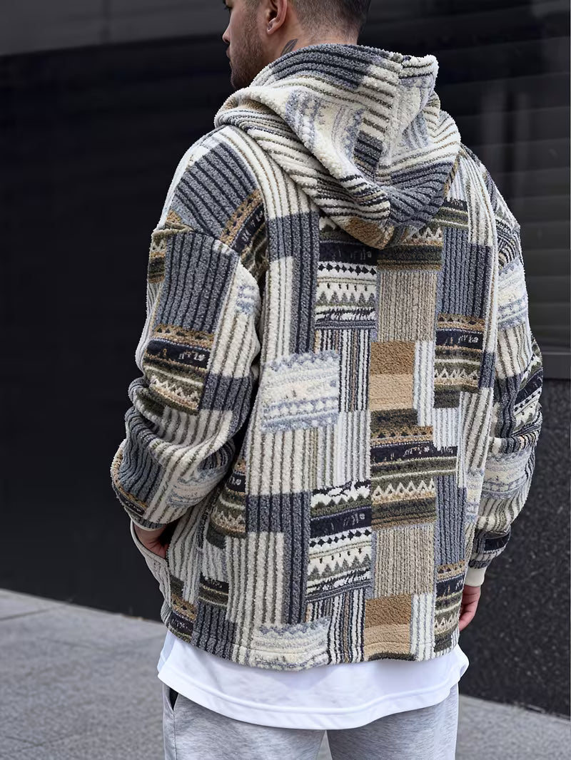 Silvain – Bedrucktes Kapuzen Sweatshirt Mit Reißverschluss