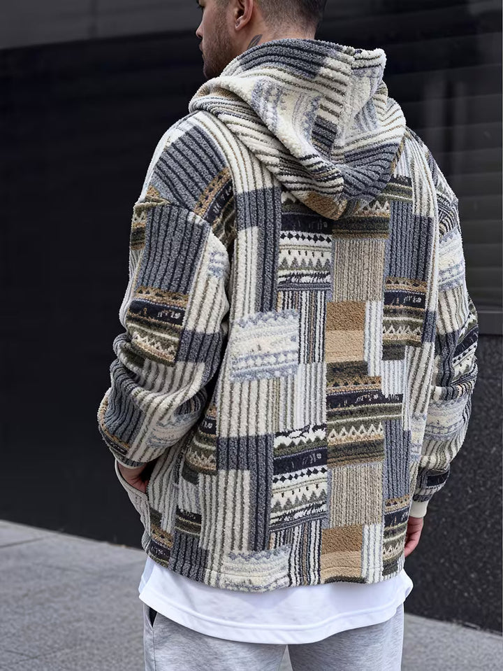 Silvain – Bedrucktes Kapuzen Sweatshirt Mit Reißverschluss