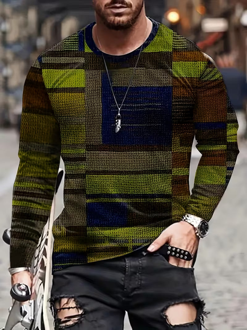 Kellan – Langärmliges Hemd MIT Geometrischem Patchwork-print