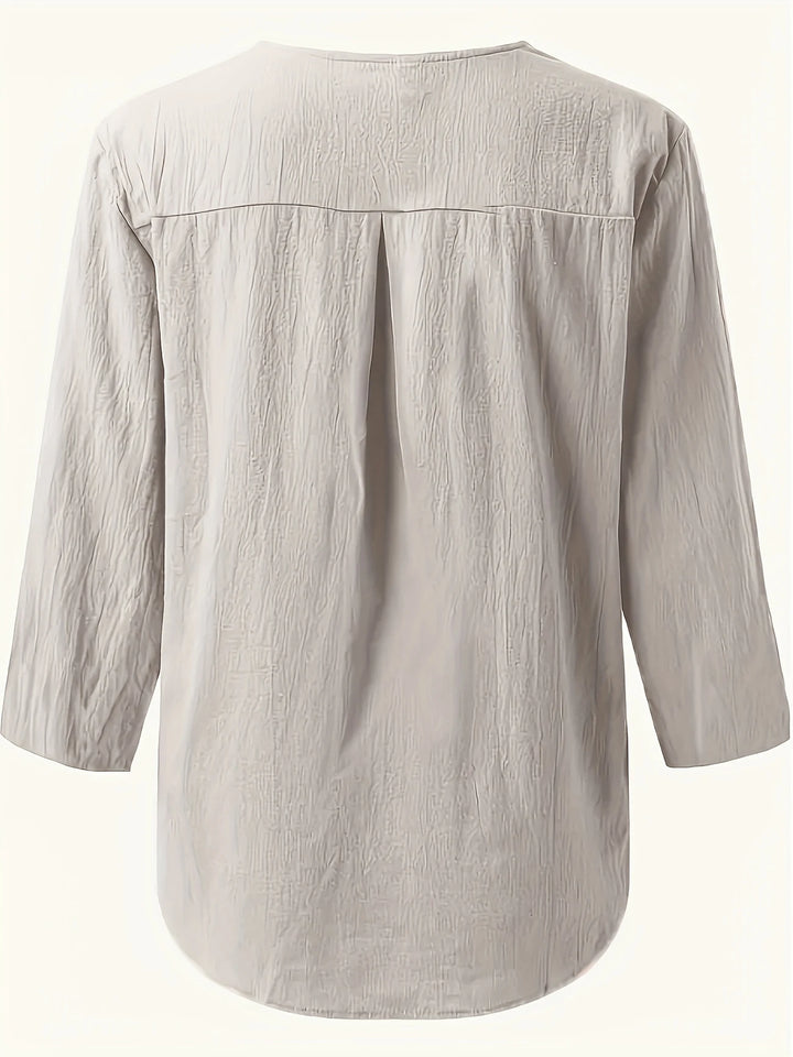 Mykaela – Lässige Bluse Aus Baumwolle Und Leinen