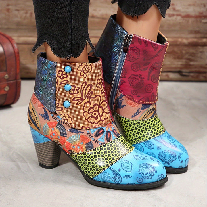 Marylin - Kurze Stiefel Mit Klobigem Absatz