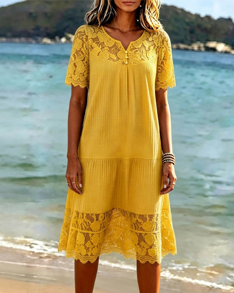 Kosana - Patchwork Kleid MIT Ausschnitten