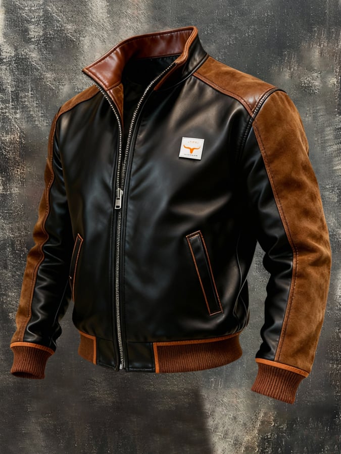 Bjorn – Vintage Leder Jacke Im Patchwork Stil