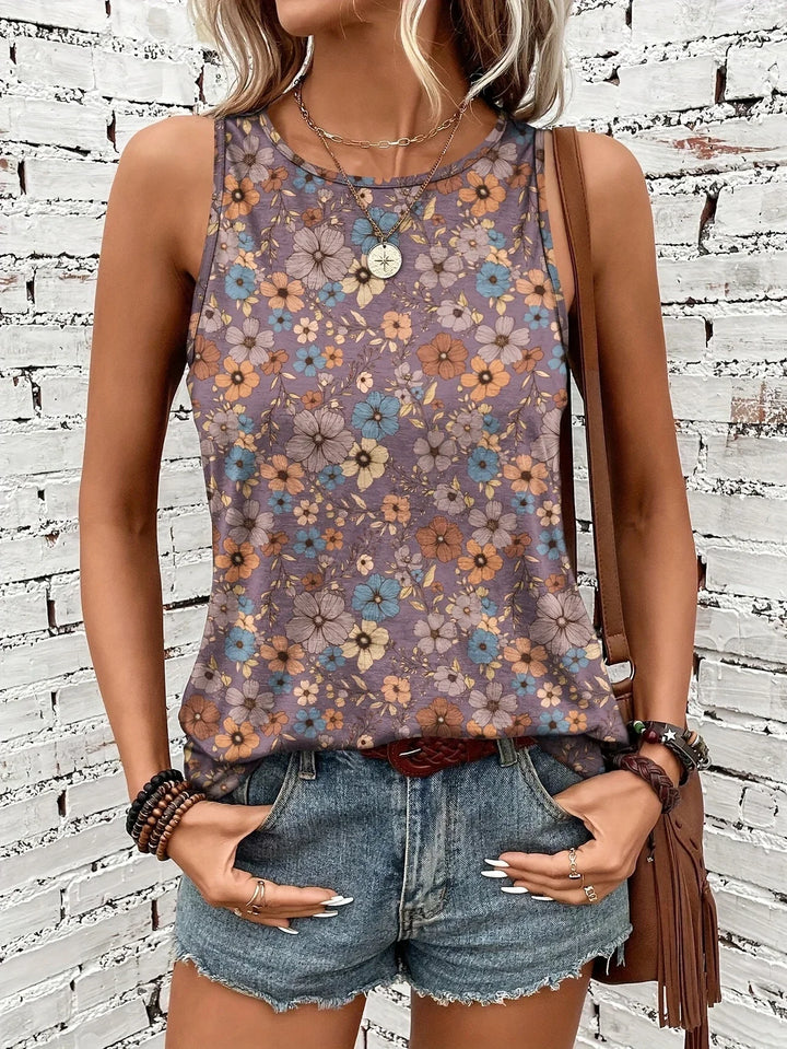 Lilou – Lässiges Sommer Top Mit Blumen Drucken