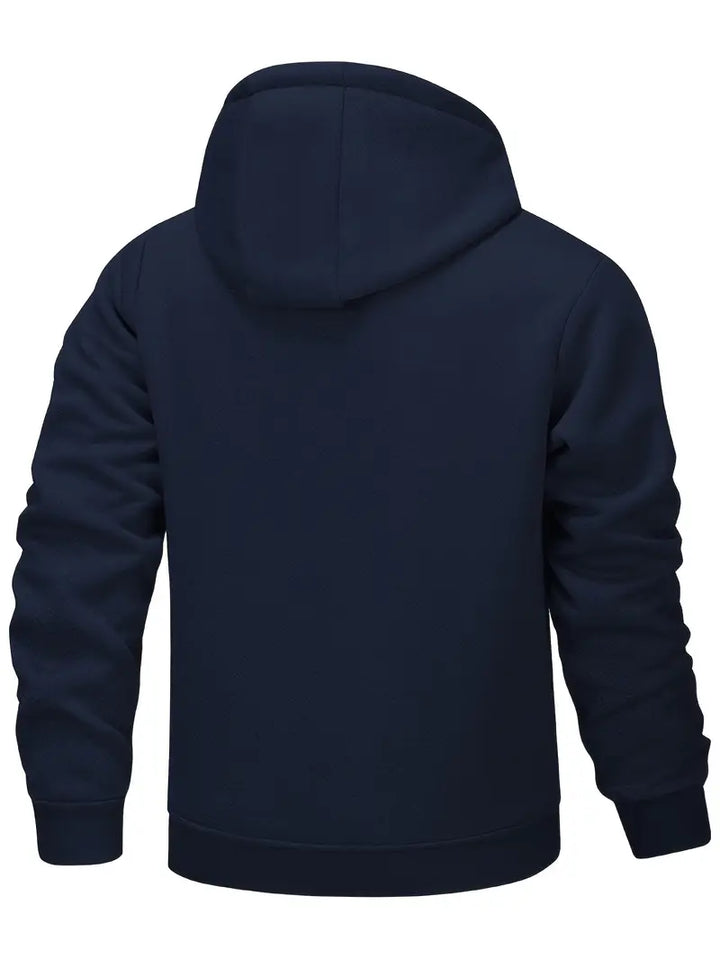 Helge - Lässiger Kapuzenpullover Mit Langen Ärmeln Und Reißverschluss