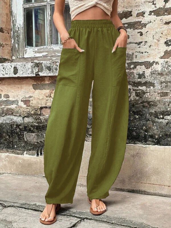 Salomee - Elastische lockere Hose mit Taschen