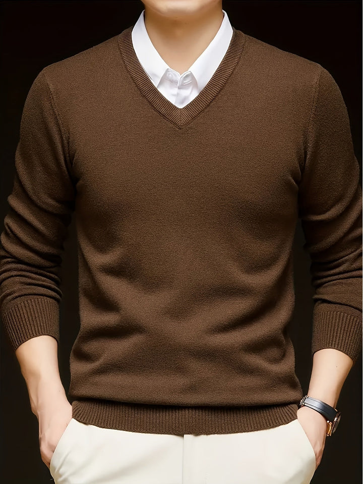 Dionysis – „Cross Border“ Strickpullover mit V-Ausschnitt