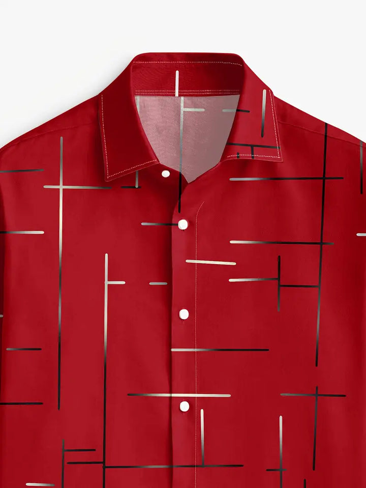 Nerio - Langarmhemd Mit Geometrischem Drucken