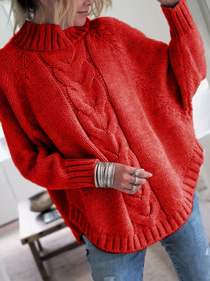 Edeltraut – Rollkragenpullover mit Fledermausärmeln