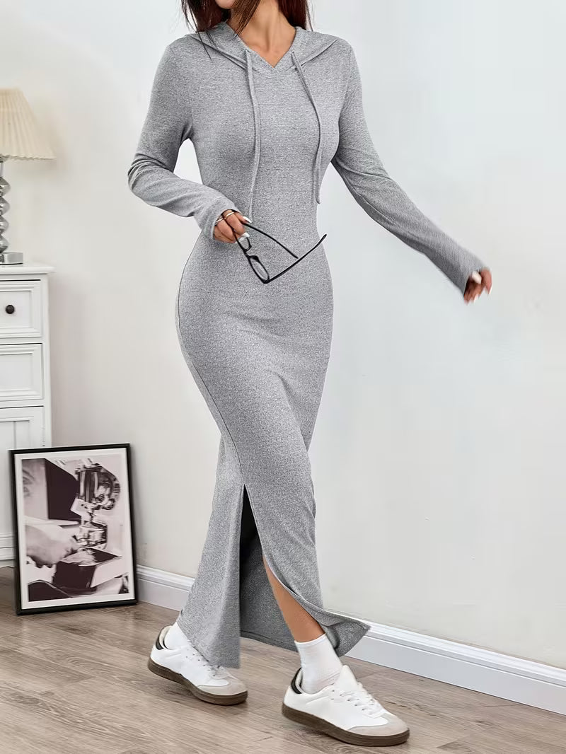 Dahye – Langärmliges Maxikleid Mit Kapuze