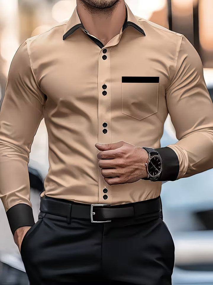 Zigmas - Elegantes Langarm Hemd Mit Knopfleiste