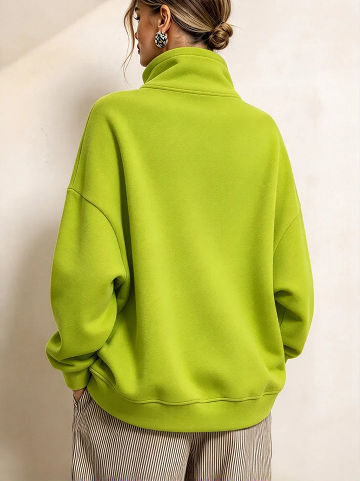 Lyona – Modernes, Asymmetrisches Sweatshirt Mit Hohem Kragen