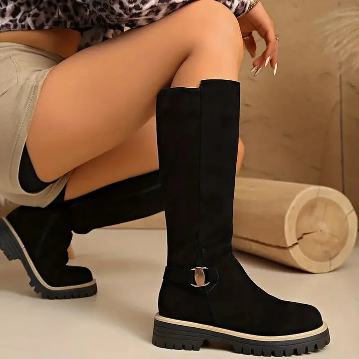 Laneya – Kniehohe Stiefel Mit Reißverschluss