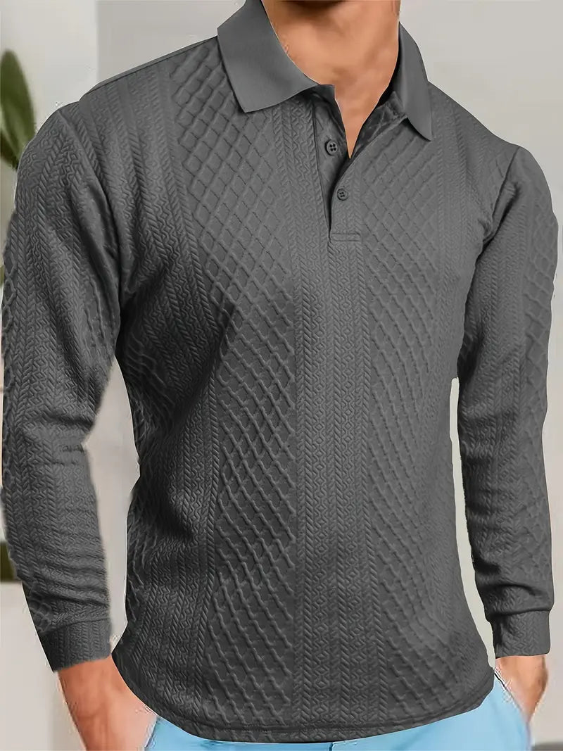 Benoit – Lior Strukturiertes T-Hemd Mit Jacquard Kragen