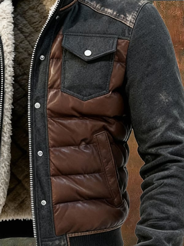 Esposito – Retro Stepp Jacke Im Patchwork Stil Für Draußen Mit Reißverschluss
