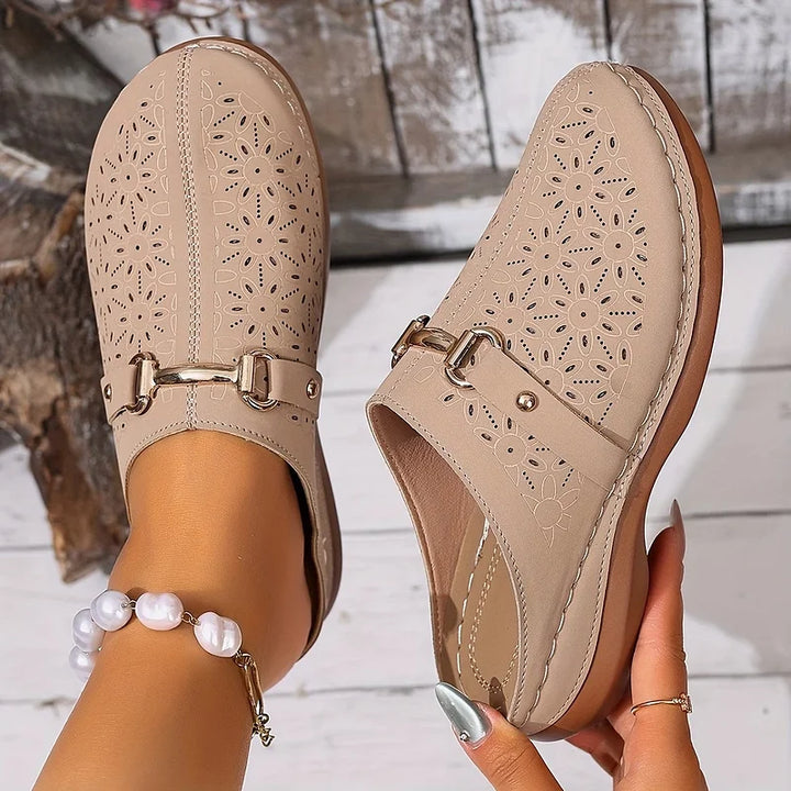 Hailen – Lässige Slipper Pantoletten Mit Blumenmuster