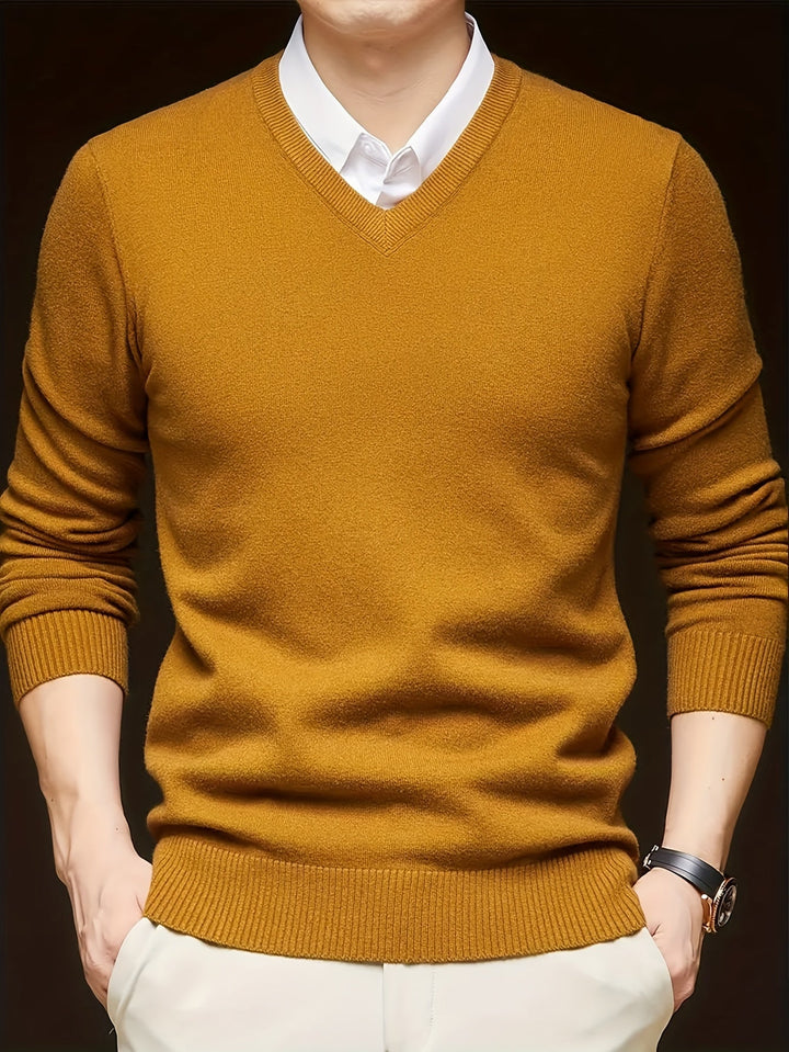 Dionysis – „Cross Border“ Strickpullover mit V-Ausschnitt