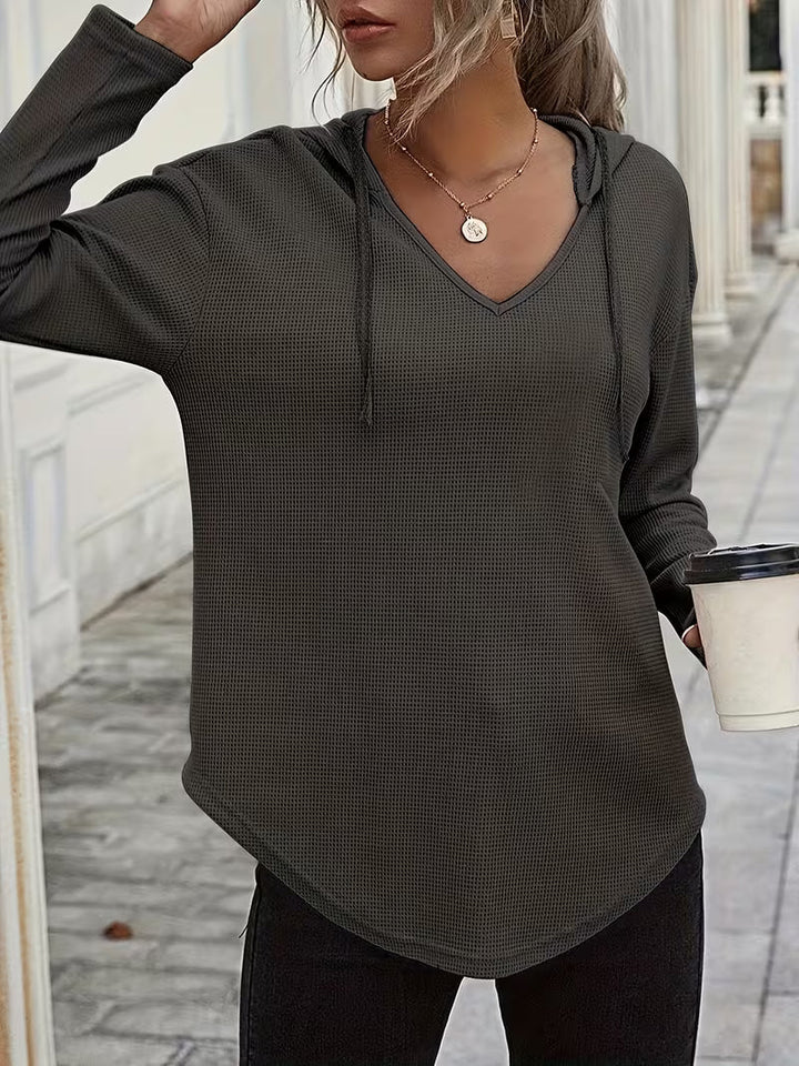 Heydi – Langarm Pullover Mit Kapuze Und Abgerundetem Saum