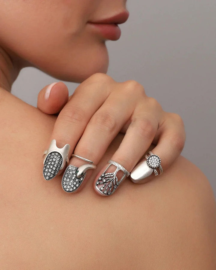 Marinan – Boho Verstellbares Nagelring Set 4 Stück