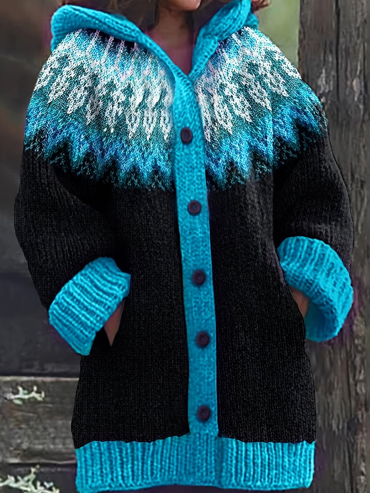Gulnur - Eleganter Winter Pullover Mit Kapuze Und Langen Ärmeln
