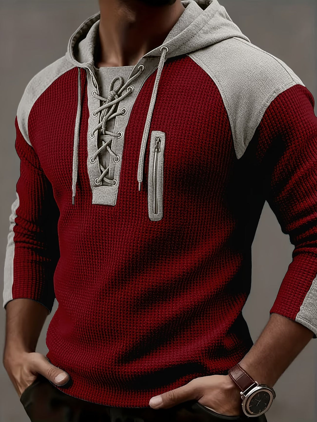 Freddie – Strukturierter Gerippter Pullover Mit Kapuze