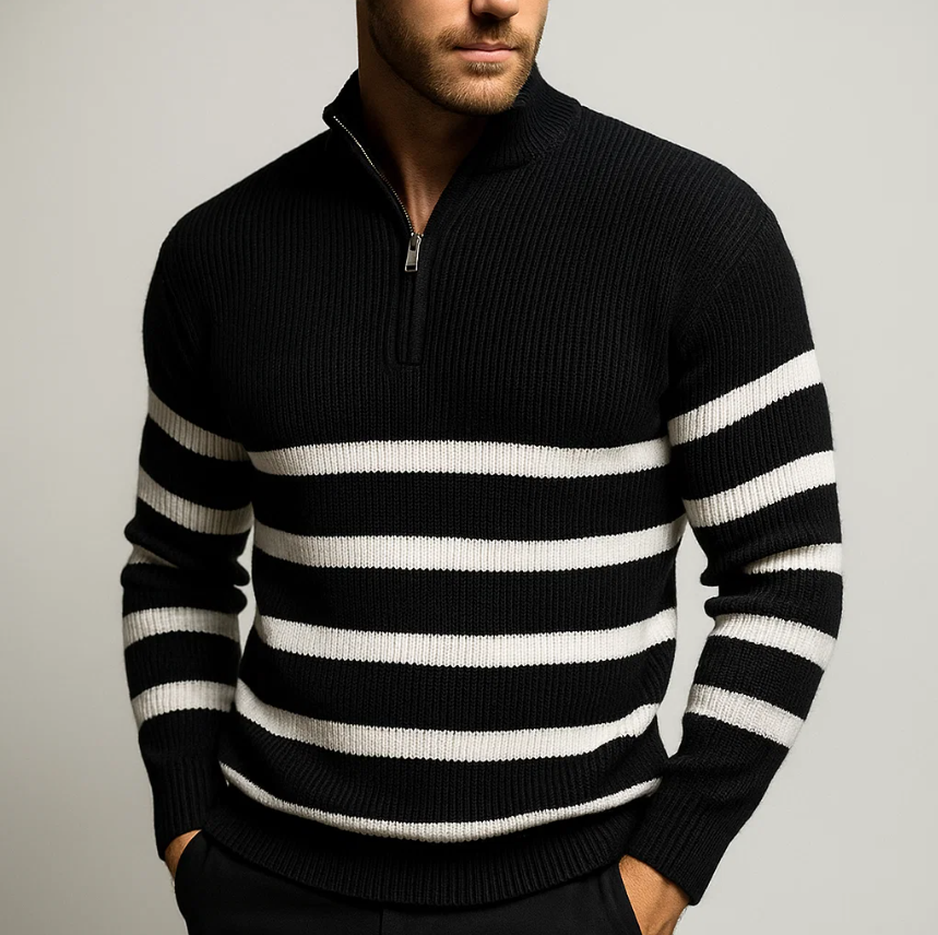 Lamine – Gerippter Strickpullover Mit Reißverschluss