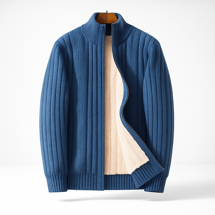 Artan – Gestrickte Kaschmir Strickjacke Mit Reißverschluss