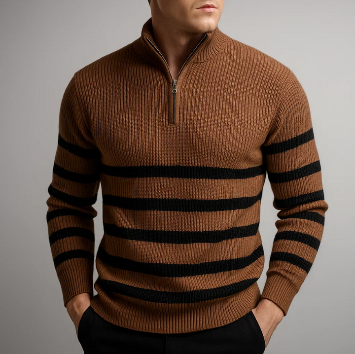 Lamine – Gerippter Strickpullover Mit Reißverschluss